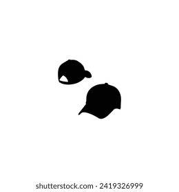 Baseball hat icon. cap icon. Isolated realistic black baseball cap hat template. Front, back and angle view of man's cap collection. Vector sport uniform headwear clothing fashion mock up