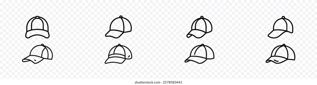 Baseball hat icon. Cap icon, Baseball cap line icon, Baseball hat sketch icon