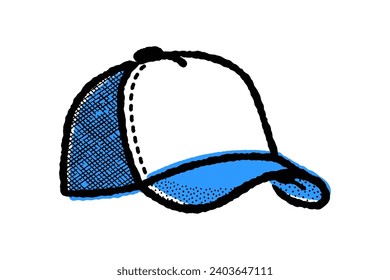 Baseball hat icon. Cap icon. Vector illustration. Illustration of cap icon on white background. Cartoon-style baseball caps. Headdress. Trucker cap, mesh cap.