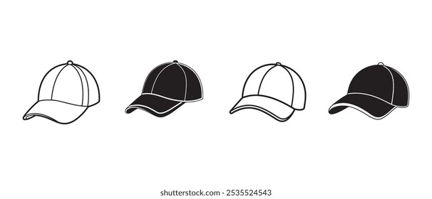 Baseball hat icon. Cap icon. Vector illustration.