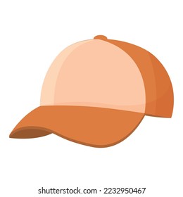 Vector de dibujos animados del icono del sombrero de béisbol. Gorra. Ropa de moda