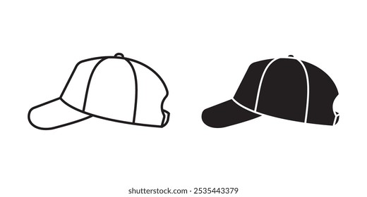 baseball hat icon side view vector design isolated background