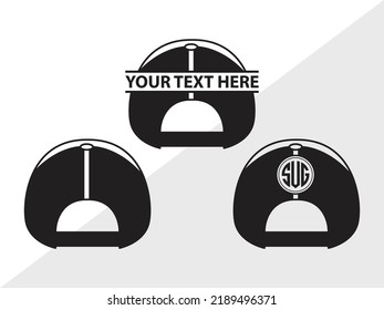 Ilustración de vectores de Sombrero de Béisbol Monograma SVG Impreso