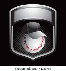 baseball with hat shiny silver display