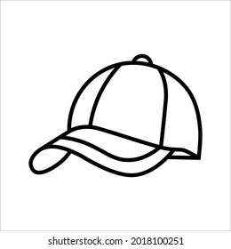 Icono de boceto de sombrero de béisbol para web, móviles e infografías. Icono del vector del sombrero de béisbol en fondo blanco. colores modificables eps 10