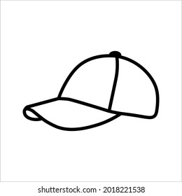 Baseball hat sketch icon for web, mobile and infographics. Baseball hat vector icon on white background. color editable eps 10