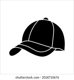 Icono de boceto de sombrero de béisbol para web, móviles e infografías. Icono del vector del sombrero de béisbol en fondo blanco. colores modificables eps 10