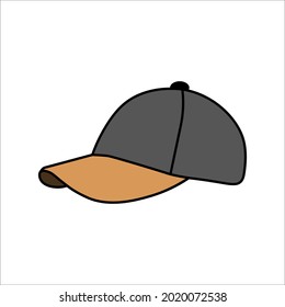 Icono de boceto de sombrero de béisbol para web, móviles e infografías. Icono del vector del sombrero de béisbol en fondo blanco. colores modificables eps 10
