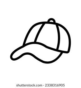 Icono de esbozo de sombrero de béisbol para web, móvil e infografía color editable