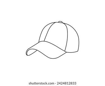 Baseball hat sketch icon for web, mobile and infographics. Golf club symbol vector illustration. Baseball cap sketch illustration for print, web, mobile and infographics isolated on white background.
