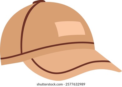 Baseball hat vector illustration. Headdress on transparent background. Gentleman classic fashion item. Style accessoire. Design template for label, banner, badge, logo.