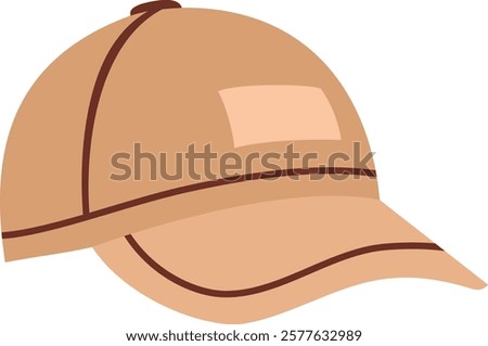 Baseball hat vector illustration. Headdress on transparent background. Gentleman classic fashion item. Style accessoire. Design template for label, banner, badge, logo.