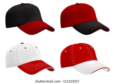 Baseball hats template. Mesh & gradients.