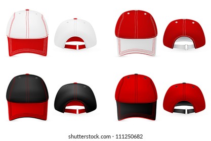 Baseball hats template. Mesh, gradients.