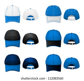 Baseball hats template. Mesh, gradients.