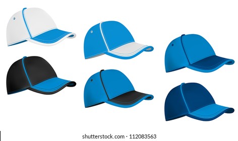 Baseball hats template. Mesh, gradients.