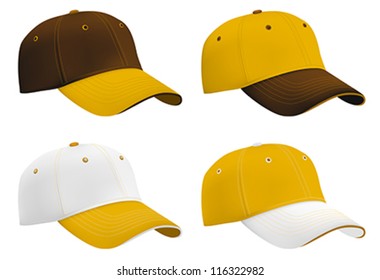 Baseball hats template. Mesh & gradients.