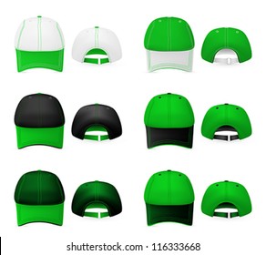 Baseball hats template. Mesh, gradients.
