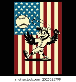 Baseball Hawk USA Flag Camiseta de regalo patriótico