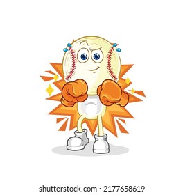 the baseball head boxer character. cartoon mascot vector