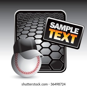 baseball head with cap on black web template