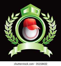 baseball head with cap on royal crest