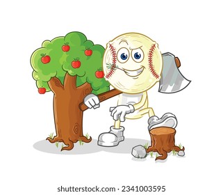the baseball head Carpenter illustration. character vector