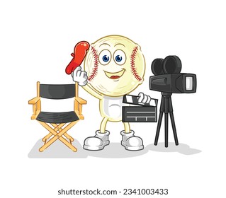 the baseball head director mascot. cartoon vector