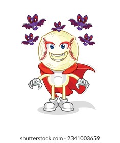 the baseball head Dracula illustration. character vector