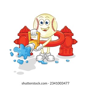 the baseball head firefighter vector. cartoon character