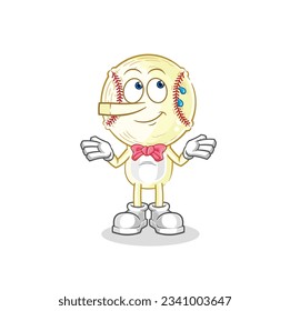 the baseball head lie like Pinocchio character. cartoon mascot vector