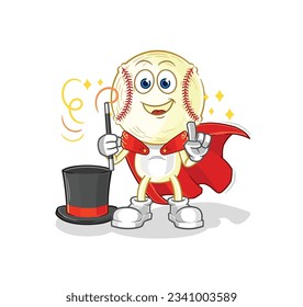 the baseball head magician illustration. character vector