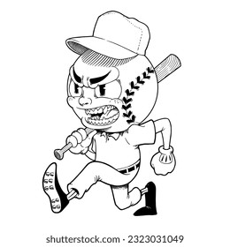 baseball head mascot vector illustration