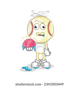 the baseball head no brain vector. cartoon character
