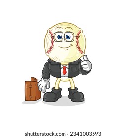 the baseball head office worker mascot. cartoon vector