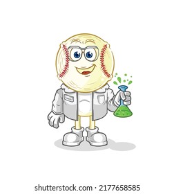 the baseball head scientist character. cartoon mascot vector