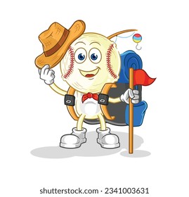 the baseball head scout vector. cartoon character