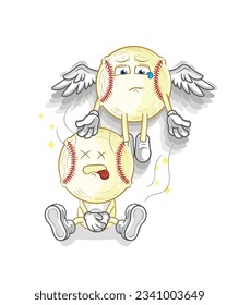 the baseball head spirit leaves the body mascot. cartoon vector