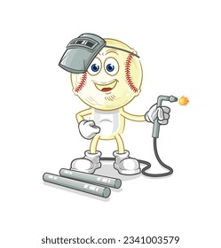 the baseball head welder mascot. cartoon vector