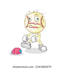 the baseball head zombie character.mascot vector