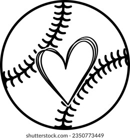 Baseball Heart Digital EPs Vector graphics File