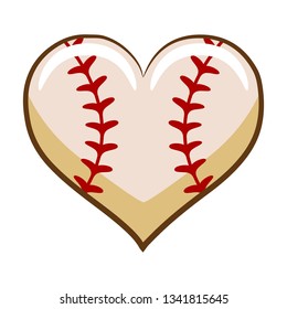 Baseball heart vector
