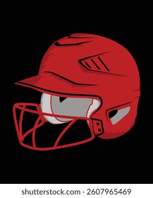 Baseball helmet coloring vector design