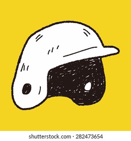 baseball helmet doodle