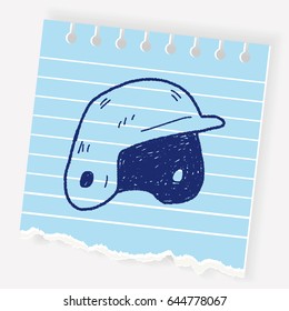 baseball helmet doodle