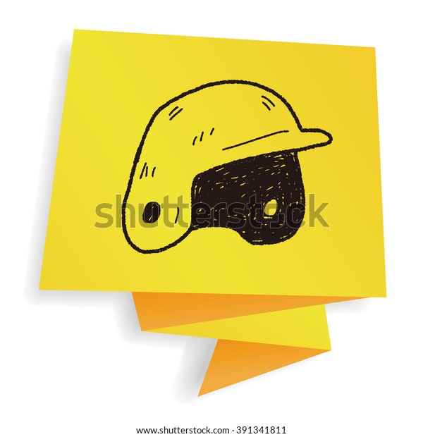 Baseball Helmet Doodle Stock Vector (Royalty Free) 391341811 Shutterstock
