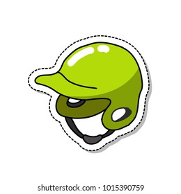 baseball helmet doodle icon