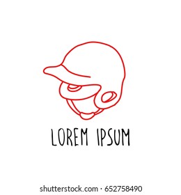 baseball helmet doodle icon