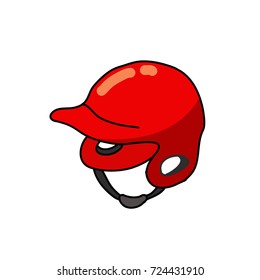 baseball helmet doodle icon