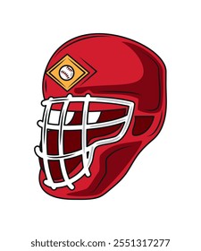 baseball helmet face guard icon isolated